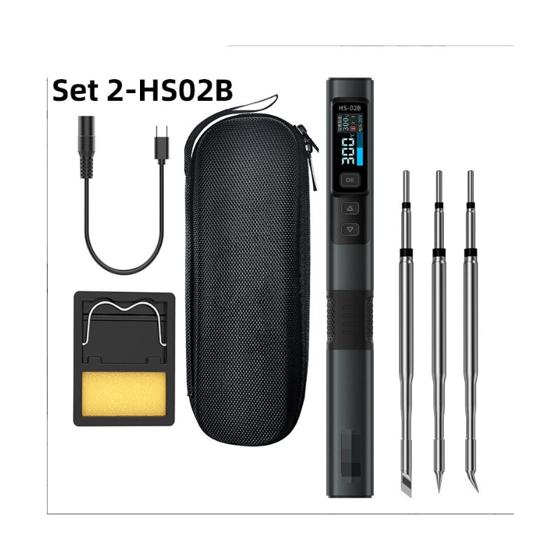 Fer à souder 100W kit de soudure DC 9-24V PD/QC/DC Chauffage 180-842℉, 3 têtes de soudage, écran IPS, adapté aux composants électroniques, appareils