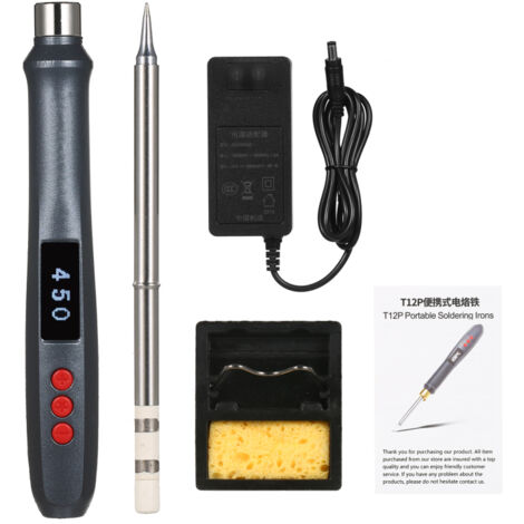 Fer à souder 72 W T12P, station de soudage numérique réglable SH72, kit d'outils portable pour la réparation d'appareils électroniques domestiques, Équipé d'une tête de soudage I (pointe pointue)