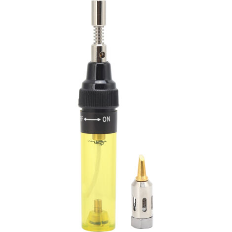 Fer à souder à gaz rechargeable, stylo à souder au butane pur, outil manuel 8ML VA-100 jaune transparent