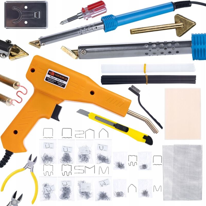Saldatore in ferro Blue Lark 80W BL80W con set di accessori Serie S elettrica + Cucitrice in plastica in custodia 200 graffette + 800 graffette 8 tipi