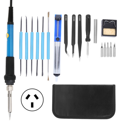 Fer à souder électrique 60W réglable avec fonction interrupteur - Kit soudure DIY pour projets électroniques - Prise AU 220V