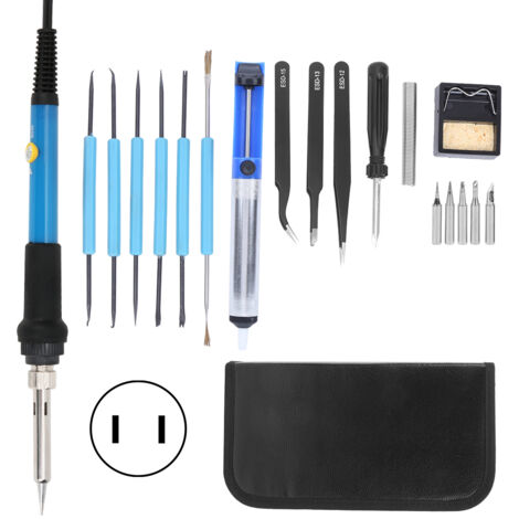 Fer à souder électrique 60W réglable avec fonction interrupteur - Kit soudure DIY pour projets électroniques - Prise US 110V