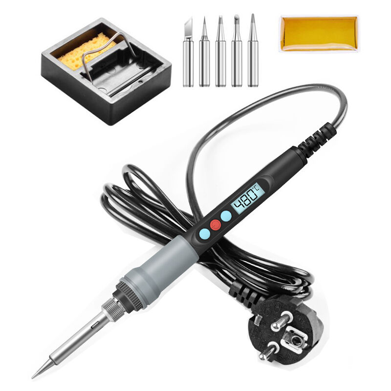 Tonchean - Fer à souder électrique à affichage numérique, chauffage interne 90W 220v, température réglable, avec interrupteur lcd