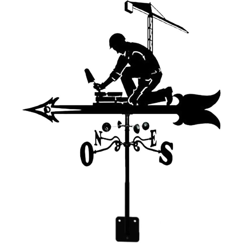 Girouettes de caractère de Magasin, girouette Noire, Outils de Mesure résistants aux intempéries Peints en Acier Inoxydable
