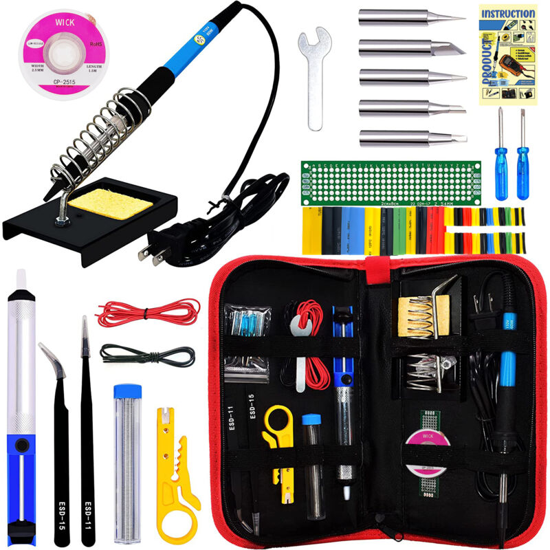 Fer à souder électrique à température régulée, ensemble d'outils de stylo à souder électrique, noir, euromètre