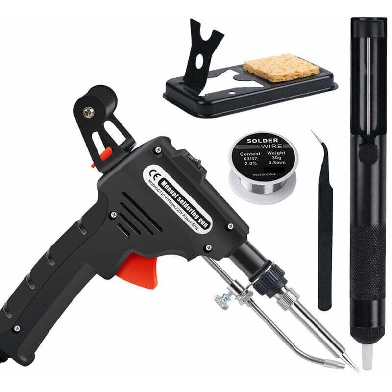 KZQ - Fer à Souder et Dessouder Électrique - Pistolet à Étain à Chauffage Intérieur avec Ensemble de Pistolet à Souder Automatique 60W - Outil à