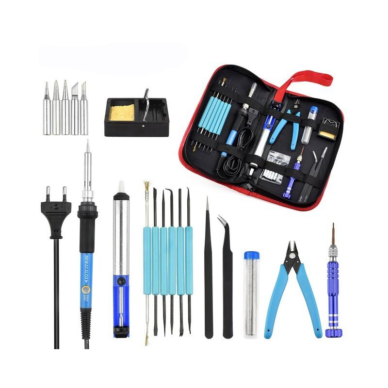 Tonchean - Fer à souder et dessouder électrique,Kit de fer à souder, outil de soudage à température réglable 60W pour l'électronique, avec pompe à