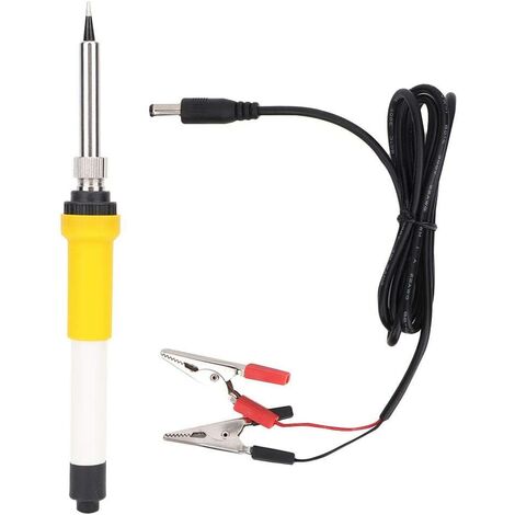 Fer à souder portable 60W, Fer à souder électrique portable DC 12V 60W Fer à souder alimenté par pince crocodile automatique fer à souder électrique，