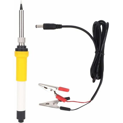 Fer à souder portable 60W, Fer à souder électrique portable DC 12V 60W Fer à souder alimenté par pince crocodile automatique fer à souder électrique，T-Audace