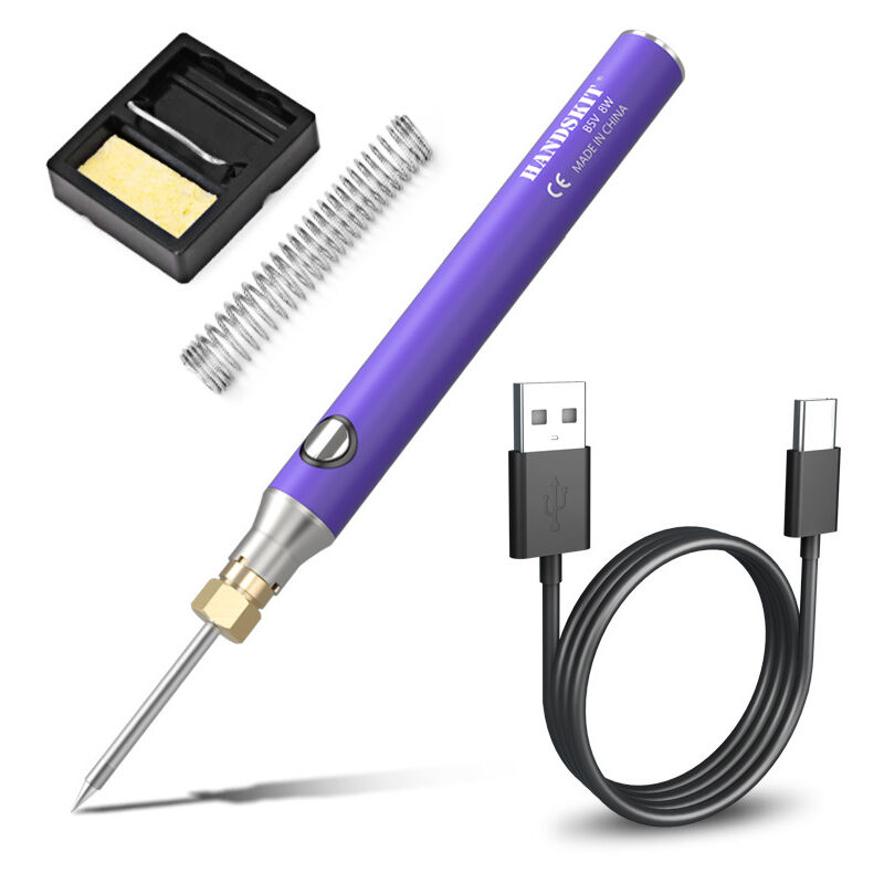 Tonchean - Fer à souder portable sans fil, ensemble d'outils, batterie rechargeable intégrée usb, pointe de réparation de soudage