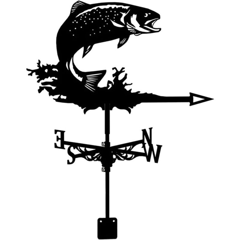 Générique Décoration de Cour Ornement de girouette de Poisson Girouettes en Acier Inoxydable