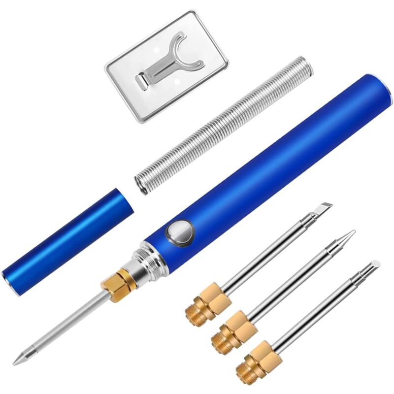 Fer à souder rechargeable, fer à souder bleu standard, 3 types de têtes de fer à souder