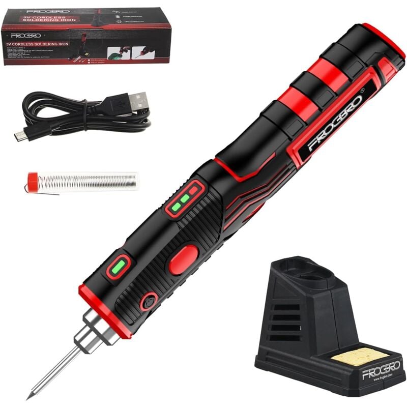 Fer à souder sans fil portable Amélioré 11 W LD006A-Pro 2500 mAh Max 520°C,Haute capacité et Chauffage rapide,Kit Fers à braser Professionnel et