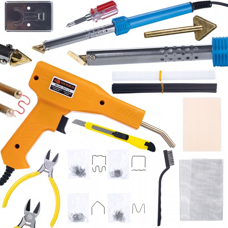 Saldatore tipo ferro Blue Lark 80W BL80W con set di accessori (plastica, rete) Serie S elettrica + Cucitrice in plastica in custodia + 200 punti