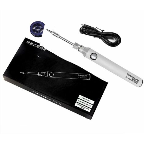 Fer à souder USB 5v fer à souder portable trésor de charge disponible fer à souder rechargeable outil de réparation de fer à souder，Blanc