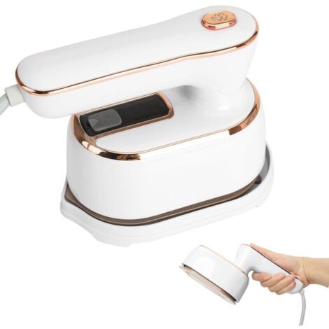 Fer à vapeur mini, 1000 W Mini Fer à vapeur portable Fer à vapeur de ménageFer à vapeur pliable Fer à repasser de voyage pour la maison et les voyages avec grand réservoir d'eau de 100ml, Blanc