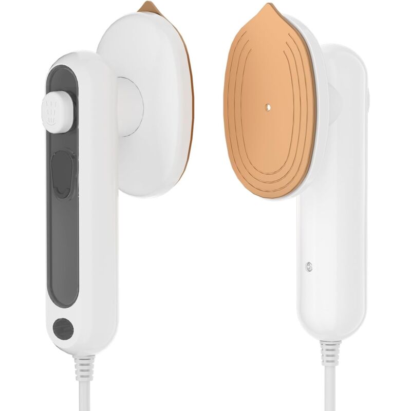 Fer à vapeur portatif M5, réservoir d'eau compact de 50 ml, 19cmx 7,1cm, chauffage rapide 40 W, idéal pour les voyages et la maison, blanc