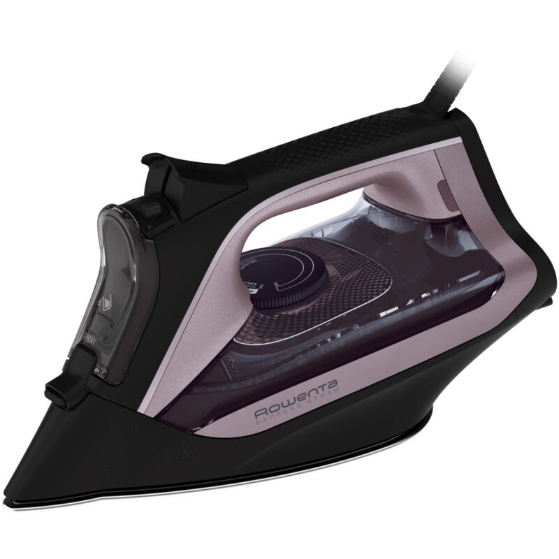 Rowenta DW4345 Fer à vapeur Semelle en acier inoxydable 2600 W Noir, Rose