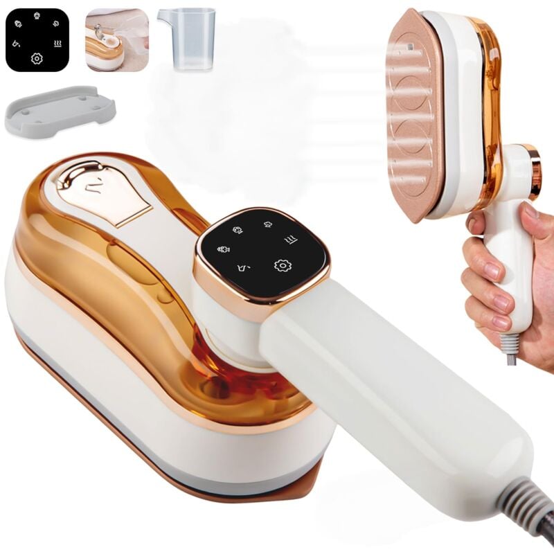 Fer à Vapeur Vertical 1300W Pliable, Voyage Léger et Portable, Utilisation à Sec ou Humide, Adaptée à La Maison, Aux Voyages et Au Bureau,