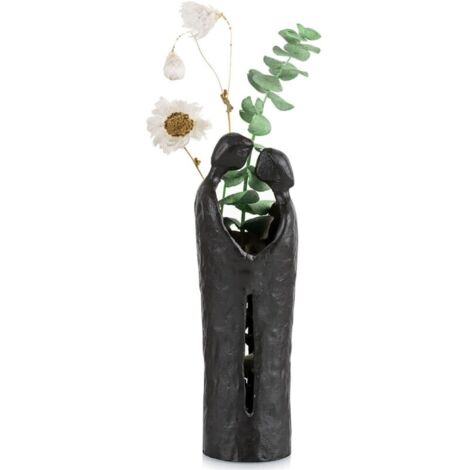 Fer Anniversary Cadeau pour Couple - Noir Metal Couple Sculpture Cadeaux pour Femmes Femme Ami Petite Amie
