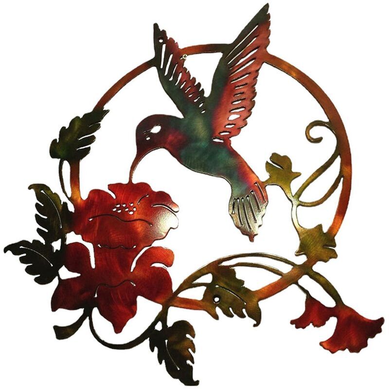 Fer Art Oiseau DéCoration Murale Jardin ClôTure Pelouse HôTel Mur Sculpture Ornements Vintage Ornement pour IntéRieur ExtéRieur Maison b