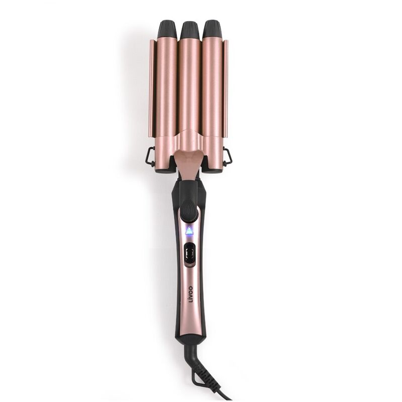 LIVOO  Fer &agrave; boucler 3 t&ecirc;tes noir/rose dor&eacute; T.U