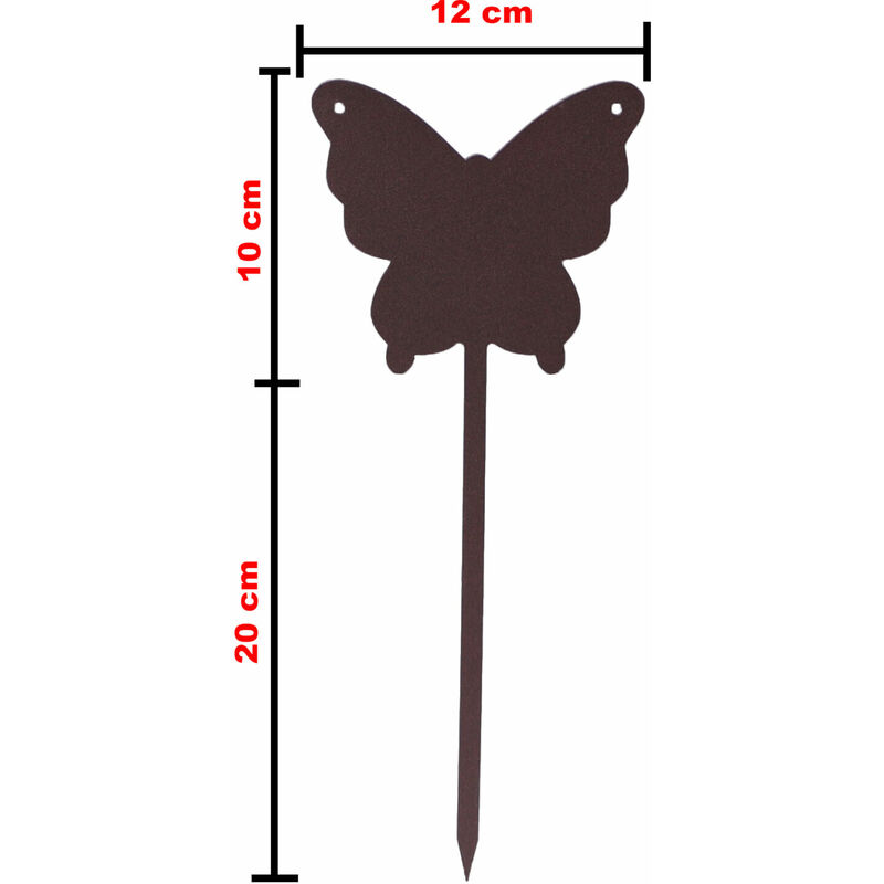 Fonderia Bongiovanni - Fer forgé peint animaux maison décoration jardin pots jardinières potager au choix : petite papillon 12 x 10 h cm