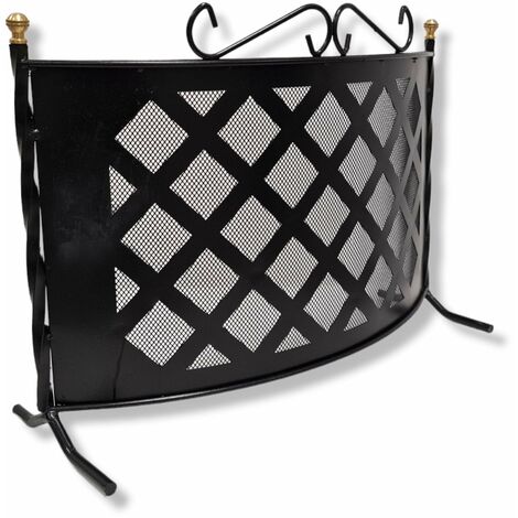 Fer forgé de grille courbe courbée décorée pour la cheminée