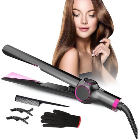 fer  Lisser, Fer  Lisser Et Bigoudi 2 En 1, Cran Lcd, 140-230c, Revtement De Plaque Cramique Avanc, Fer  Lisser Professionnel, Pour Tous Les Types