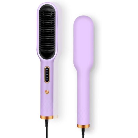 fer  Lisser Multifonctionnel, Cran Lcd 2 En 1, Fer  Friser 140c-220c, Peigne  Ions Ngatifs  Chauffage Rapide Ptc, Brosse Chauffante