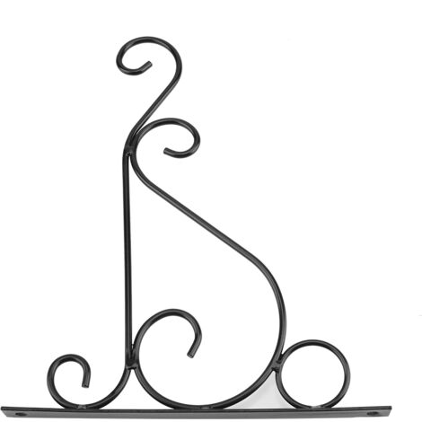 Fer Plante Cintre Mur Suspendu Support Fleur Crochet pour La Maison Jardin Décoration 30  21 cm (Noir)