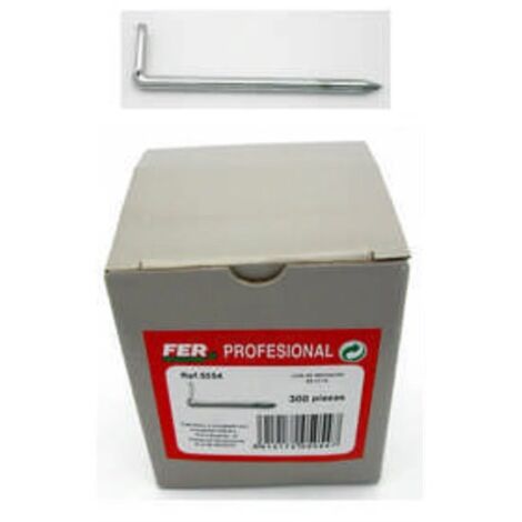 FER PROFESIONAL Alcayatas Acero Zincado 3.4 x 80mm Caja de Cartón 100 Unidades