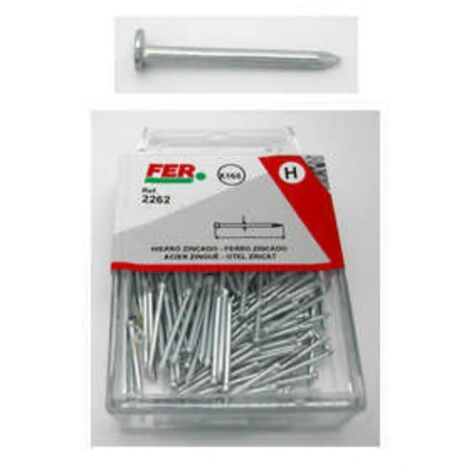 FER PROFESIONAL Punta Hierro Zinc C/Plana 20x100x4.4 Caj Plas 250g