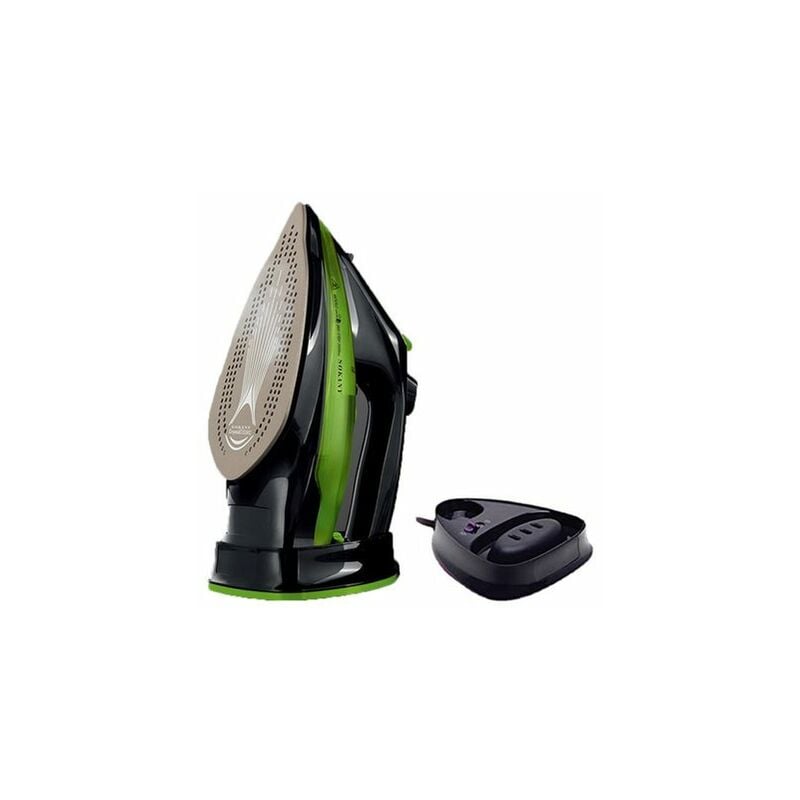 Fer à repasser, Fer à Vapeur, fer repasser voyage Semelle antiadhésive, 2400W, sans fil, 360ML,Vert Kinsi