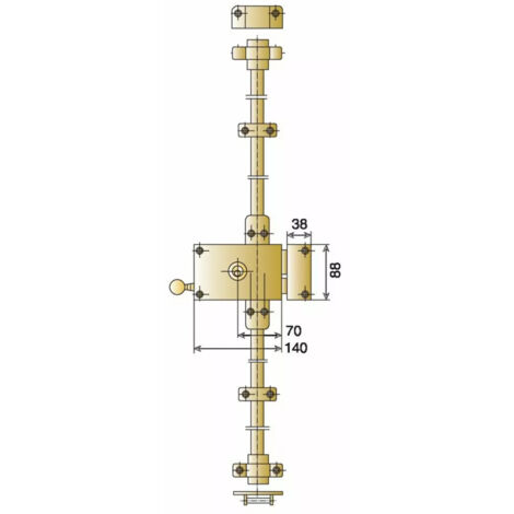 Ferco – 6254500201 Crémone F 30 1130 mm – Mécanisme basculant GU – Sécurité renforcée – Pour bois dur et teck - FC330