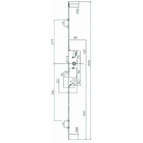 FERCO Gâche pour tringle PVC/alu - Deceuninck - E-19551-35-0-1