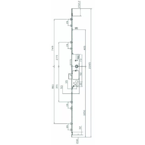 FERCO Gâche pour tringle PVC/alu - Profex reponse - E-19551-60-0-1