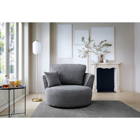 grey cord cuddle chair