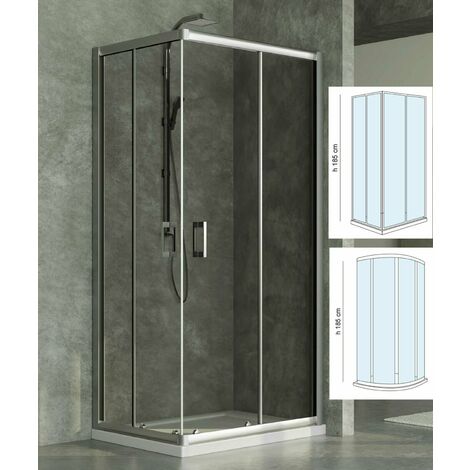 Cabina Doccia 90x70 Prezzi.Feridras Box Doccia 80x80 90x70 2 Ante Semicircolare Scorrevole Cristallo Bagno Dimensioni Semi Circolare 80 X 80 X 185 Cm