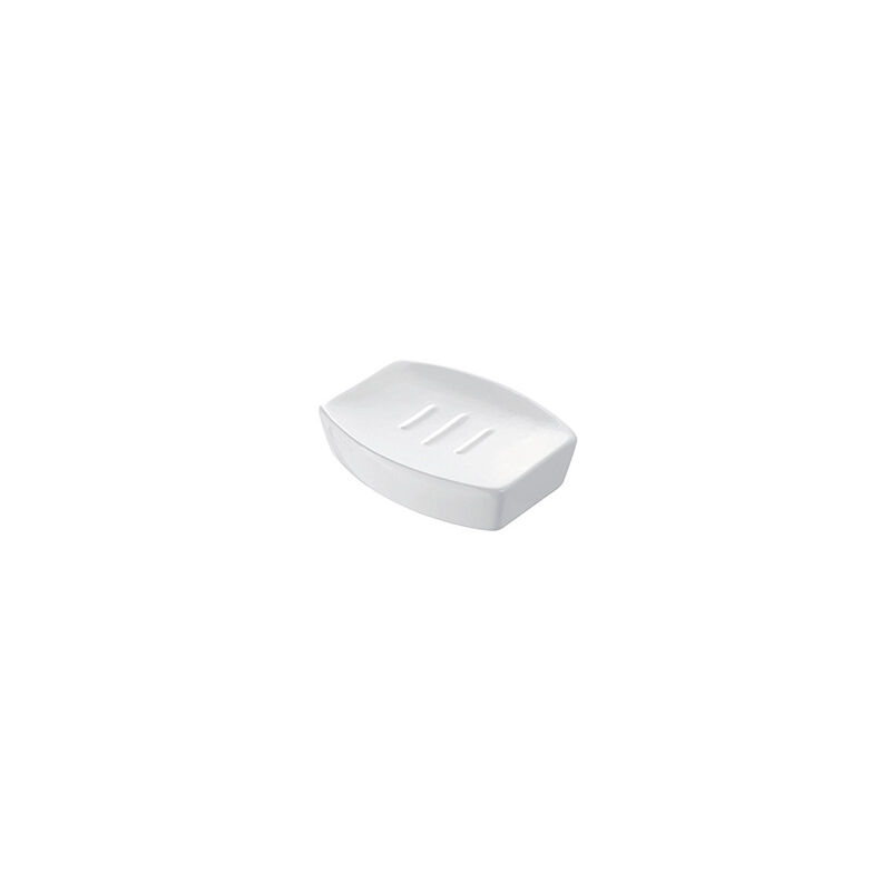 Image of Porta sapone in ceramica bianco accessori per bagno linea Parigi