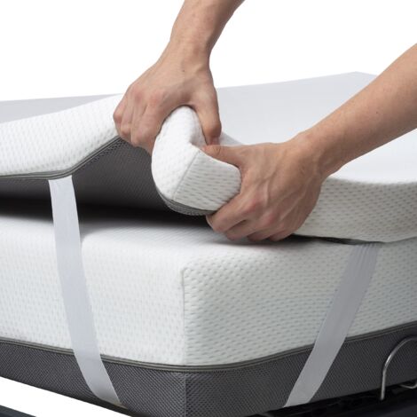 Ferlex - Topper viscoelastico 90 x 200 cm  Spessore 7 cm  Coprimaterasso traspirante e sfoderabile