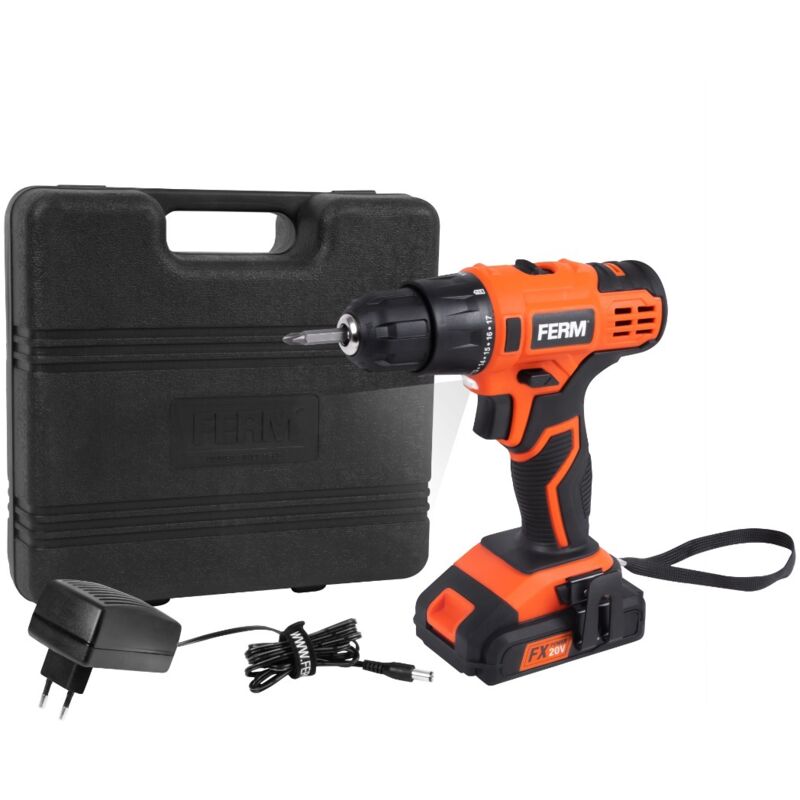 Image of FERM – AX-Power – Akku-Bohrmaschine – 20 V – inkl. Akku & Ladegerät im Koffer