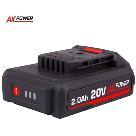 FERM AX-POWER Batterie 20V – 2,0Ah Li-Ion Compatible avec tous les outils AX-POWER
