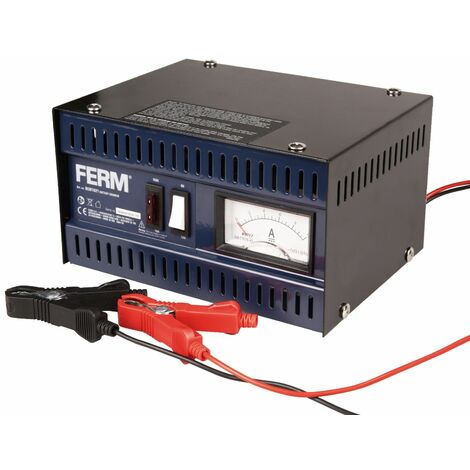 FERM BCM1021 Chargeur de batterie en métal 5A 6/12V