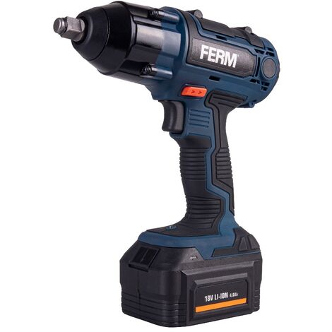 Ferm – Clé à chocs sans fil 18V CDM1127 – Couple 380Nm – Vitesse 0-2300/min – Batterie Li-Ion 4.0Ah – Coffret de rangement inclus