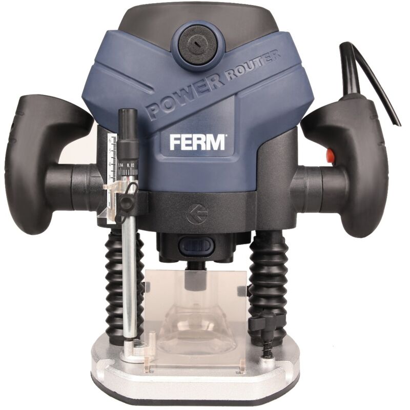 FERM PRM1015 Bovenfrees 1300W - Met LED-licht, Softgrip En Stofzuigeradapter, Incl. 6-delige Freesset
