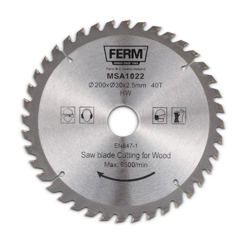 Ferm - MSA1022 Lame de scie 200x30/16 40dents pour TSM1032