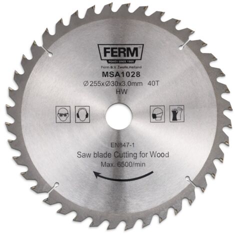 FERM MSA1028 Hoja de sierra 255x30/16 40T TCT