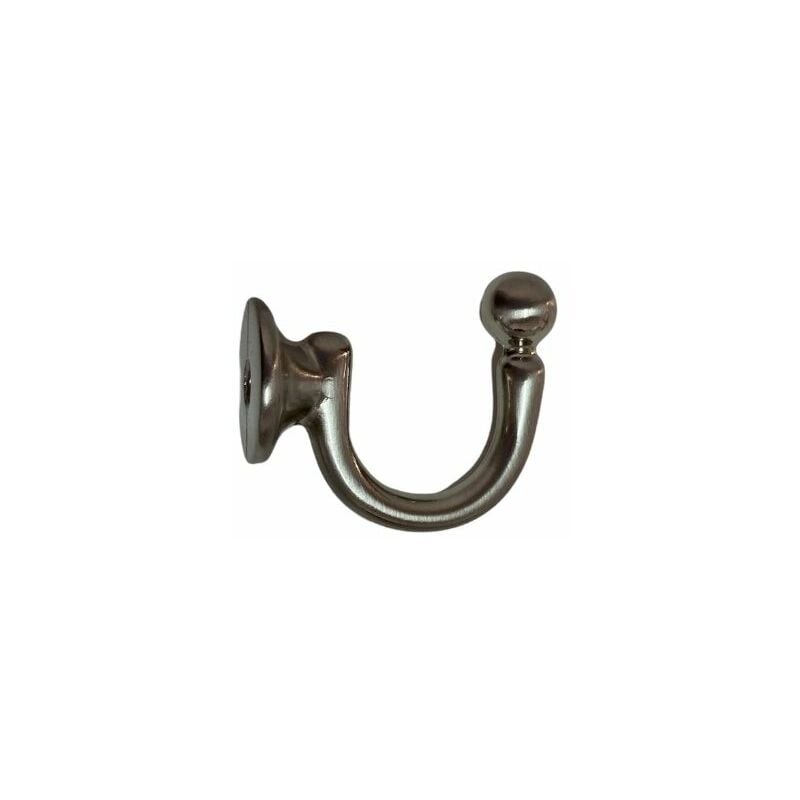 Ferma Tenda Reggi Tenda Gancio Parete Oro Bronzo Cromo Satinato Colore Nichel Satinato 43 mm - Tendaggimania