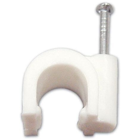 Fermacavo Supporto per Cavo in Nylon 7 mm Bianco (Cf.100Pz.)